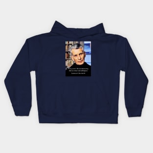 Samuel Beckett portrait and quote: Every word is like an unnecessary stain on silence and nothingness. Kids Hoodie